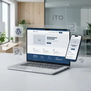 Professional WordPress website design and development service by iTO London, showing mobile-responsive layout and high-performance business website.