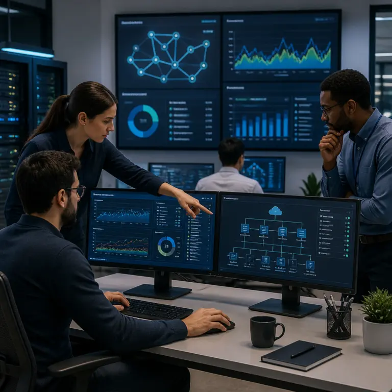 Illustration of office network management